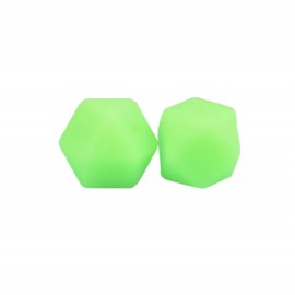 Világító szilikon hexagon gyöngy 14mm - Fű zöld